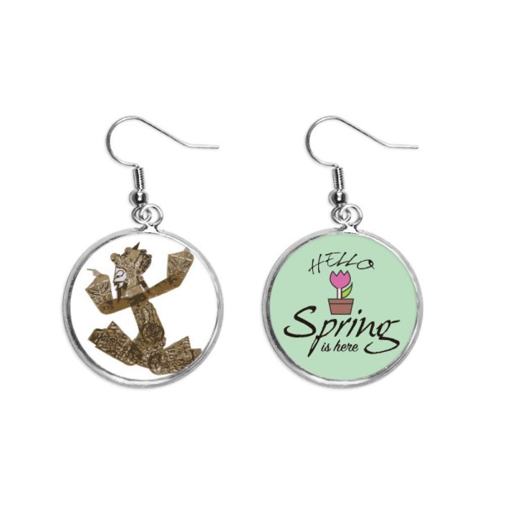 Pendentif théâtre d'ombres boucles d'oreilles cadeau de printemps