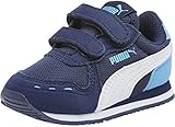 PUMA Kids' Cabana Racer Mesh V PS Sneaker, peacoat-puma white-little boy blue, 4 M US Toddler
