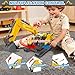 Dwi Dowellin Toys for 3 Year Old Boys,Excavator Toys for Kids with 6 Metal Racing Cars and 2 Engineering Vehicle,Foldable Ejection Vehicle with Lights & Sound for 3 4 5 6 7 Years Old Gifts