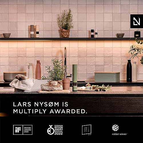 Lars Nysøm Salt And Pepper Grinder Set I Salt And Pepper Mills With Adjustable Ceramic Grinder 2 Pieces I Manual Design Spice Grinder Set I Black/White #TOP4