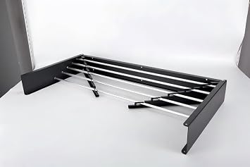 HILLHOUSE Wall Mounted Drying Rack 40 Inch Foldable, Heavy Duty 60 lb Capacity Clothes Airer with Wall Template, Collapsible Space Saver for Bathroom Laundry, 6 Aluminum Alloy Tubes, Black