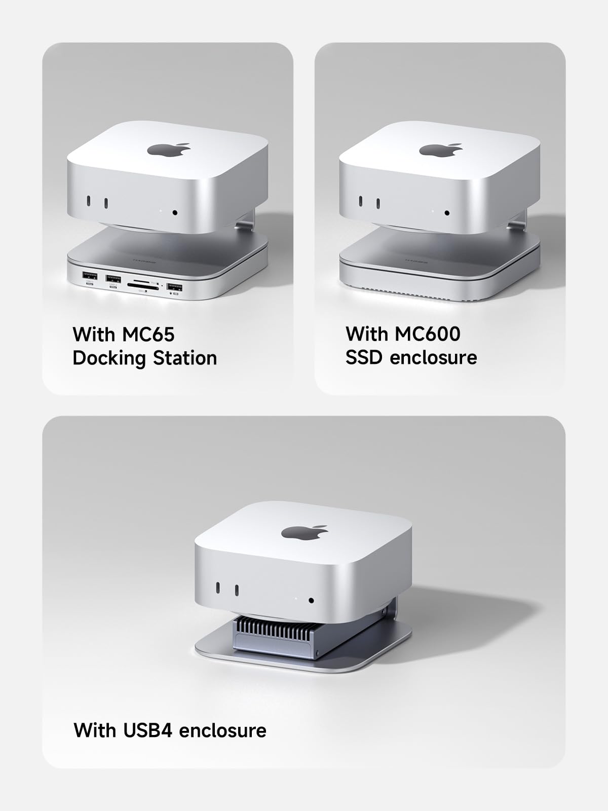 Hagibis Mac mini M4 Stand Storage Holder Aluminum Dock Heat