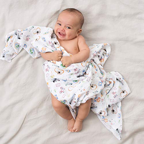 Aden + Anais Swaddle Blanket, Boutique Muslin Blankets For Girls & Boys, Baby Receiving Swaddles, Ideal Newborn & Infant Swaddling Set, 4 Pack, Around The World #TOP3