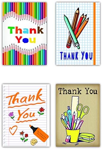 Pack of 20 Charity Thank-You Cards and Envelopes. Geometric Designs. Made in The UK by Greetingles