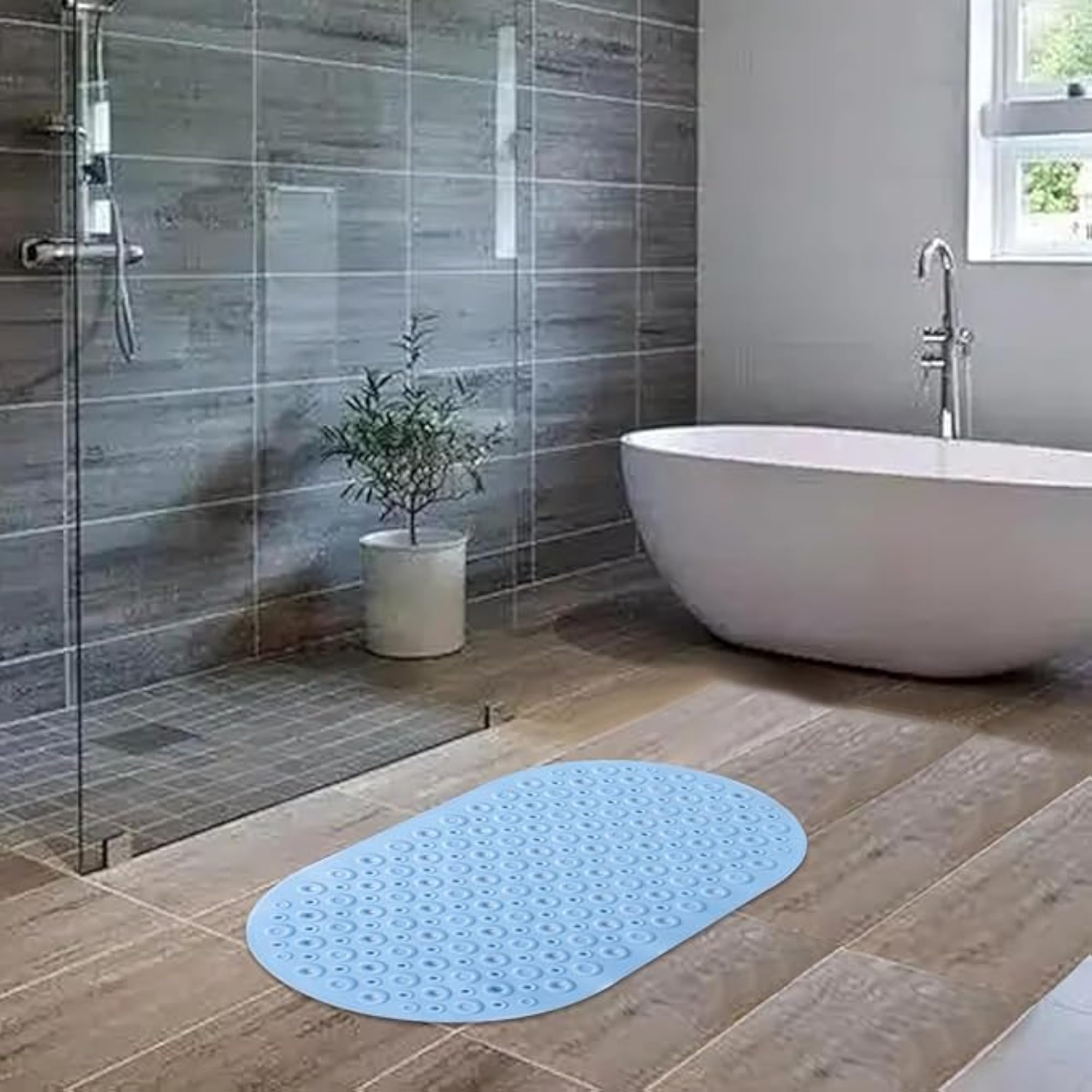 PVC Bathroom Mat, Anti-Skid Oval Mud Mat