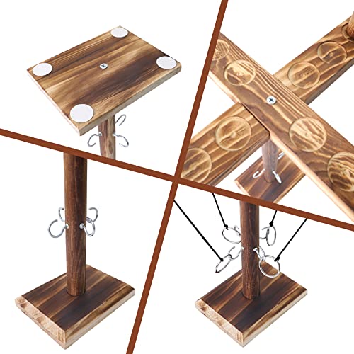 SOARFLY Haak Ring Toss Game, vier personen toss haak en ring spel, interactief haakring, werpspel, houten ringwerphaak… - Image 5