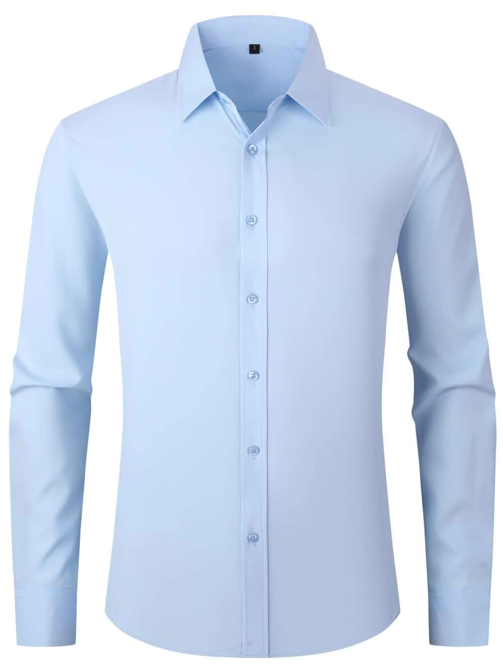 Lumilk Dress Shirts for Men's Long Sleeve Button Down Shirt Slim Fit Business Formal Stretch Shirt