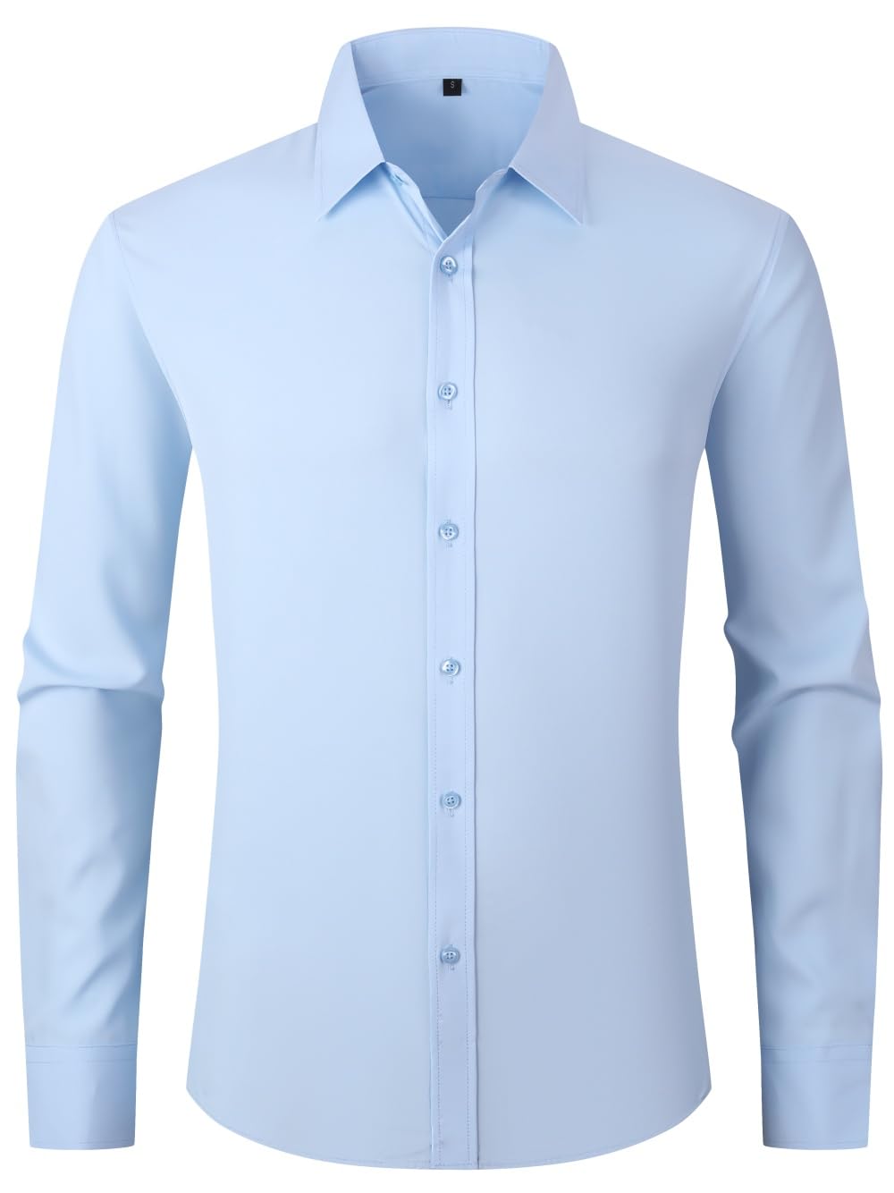 Lumilk Dress Shirts for Men's Long Sleeve Button Down Shirt Slim Fit Business Formal Stretch Shirt