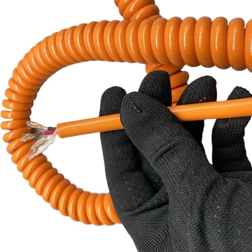 Cable retráctil en espiral de 3 núcleos y cobre desnudo extensible hasta 1 metro 2