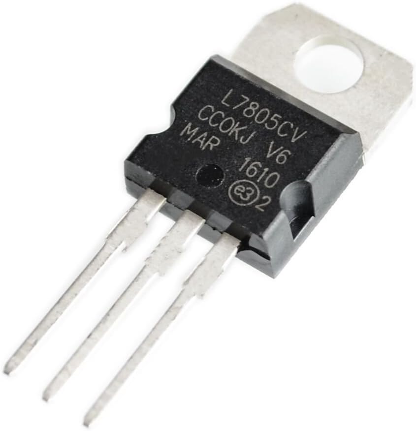 L7805 Voltage Regulator IC +5V 1.5A (L 7805 CV CCCKJ V6 MAR1610) - 2 Pieces