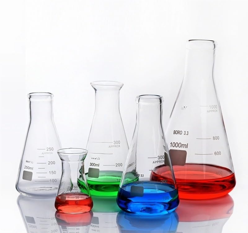 Szklany kubek wysokiej klasy Kolba stożkowa Erlenmeyera ze szkła borokrzemianowego o pojemności od 50 ml do 5000 ml do użytku laboratoryjnego(5000ml)