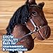 Playful Minds Large Hobby Horse for Kids and Adults – Show Quality with Rhinestone Studded Bridle, Removable Reins, and Long Mane – Plush Handmade Tournament Stick Horse (Bay (Brown))