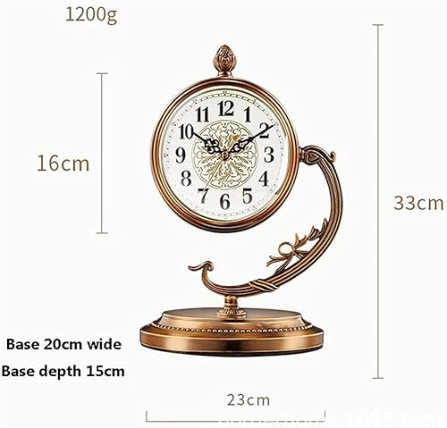Miniatura 8 de Reloj de escritorio, reloj de mesa, sin tictac, movimiento de cuarzo silencioso, vidrio HD, funciona con pilas, reloj de mesa para dormitorio, sala