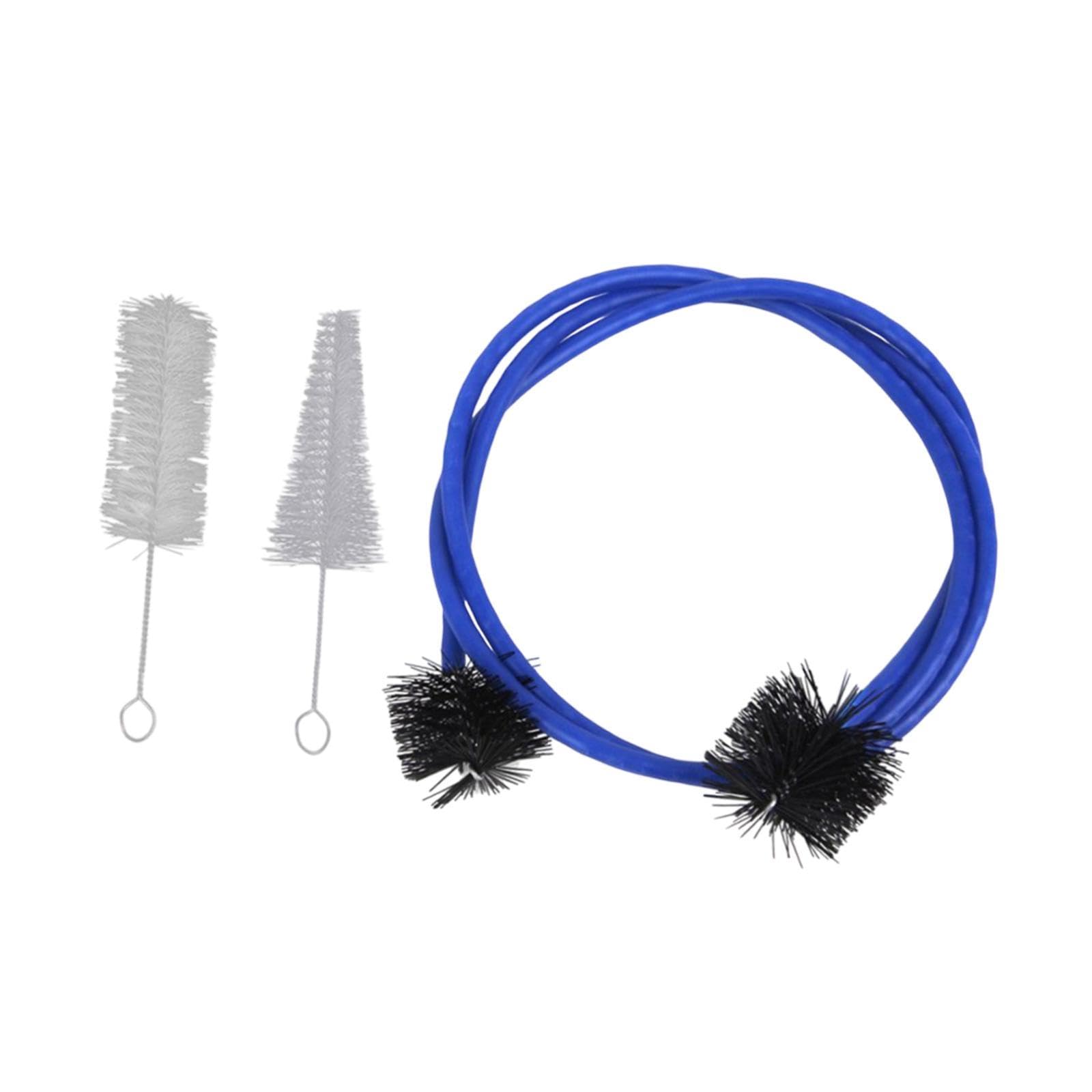 Menolana 3x Trumpet Cleaning Brushes Trumpet Mouthpiece Cleaner Valve Casing Brush Valve Flexible Brush Set for Musical Instrument, Blue