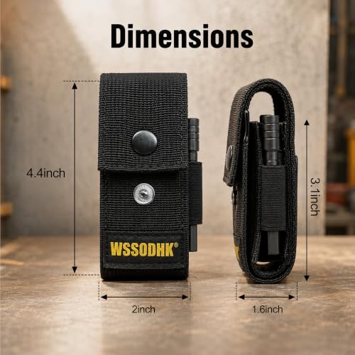 Image of Nylon Sheath for Multi-Tools with 21-Piece Screwdriver Bit Set | Durable flat end screwdriver bits and holder, case belt holster pouch with pockets, compatible with Leatherman multitools.