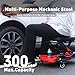 HYDRAULIC PRO Automotive Creeper Seat with Rolling Wheels, 300 LBS Capacity Mechanic Stool, Heavy Duty Garage Stool with Soft Padded Cushion and Tool Trays, Foldable Design for Easy Storage