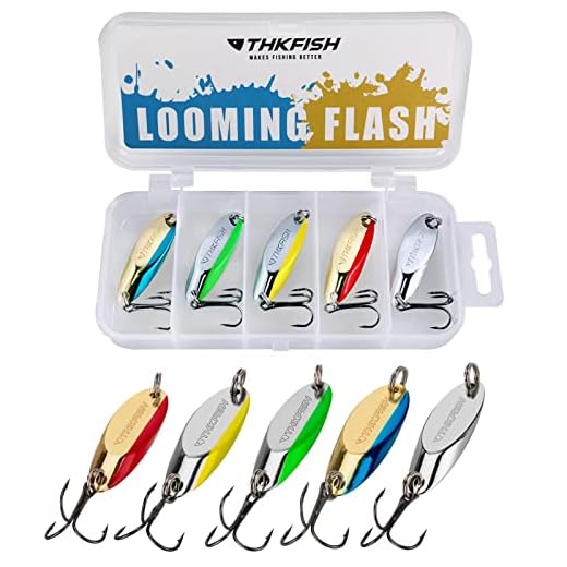 THKFISH Fishing Lures Trout Lures Fishing Spoons Lures for Trout Pike Bass Crappie Walleye Color B 1/4oz 5pcs
