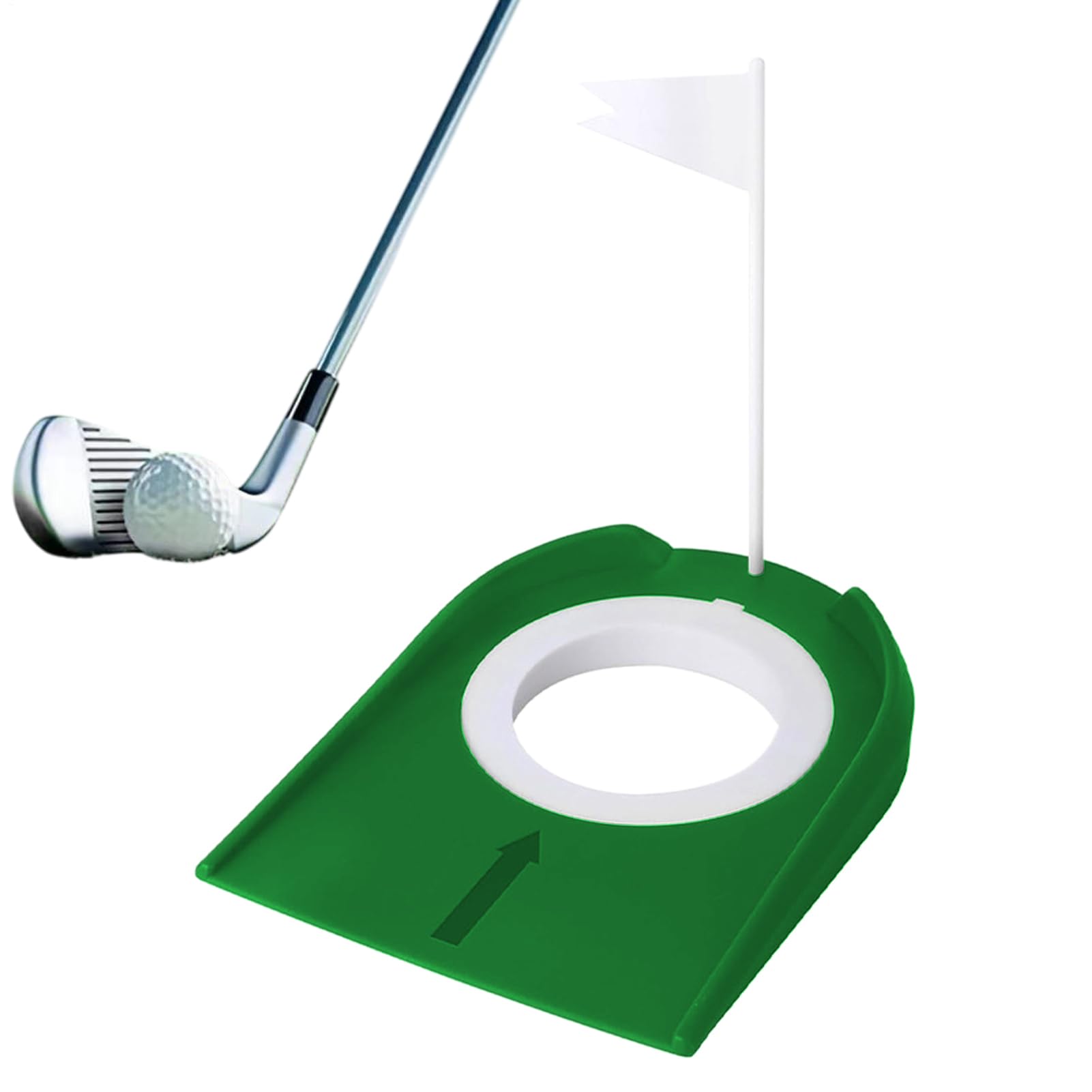 2 copas de putt de golf - 6,81 x 5,24 pulgadas herramienta para putter perr campo práctica, agujero perr putt de golf con bandera | Gulf Puttings Skills Training Aid con bandera verde interior y