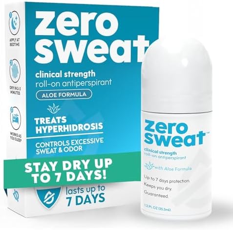 ZeroSweat Antiperspirant Deodorant with Aloe | Clinical Strength Hyperhidrosis Treatment - Reduces Armpit Sweat for Up To 7-days per Use - Protection from Excessive Sweating and Odor for Men and Women