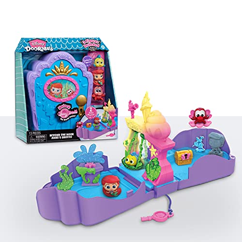 Just Play Disney Doorables Beyond The Door Arielâ€™s Grotto Playset, Includes 3 Exclusive Disney The Little Mermaid Figures, 8 Accessories, and 1 Key