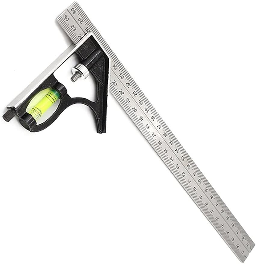 LIXIDIAN DIY Movable Square Ruler Precise Measuring Tools Aluminium Combination Mobile Workshop Hardware Angle Spirit Level 12"(300mm) Vernier Caliper