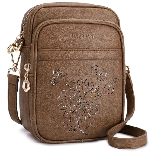 Image of Small Crossbody Bags for Women, RFID Phone Purse with Card Slots, Triple Compartments Lightweight Shoulder Bag