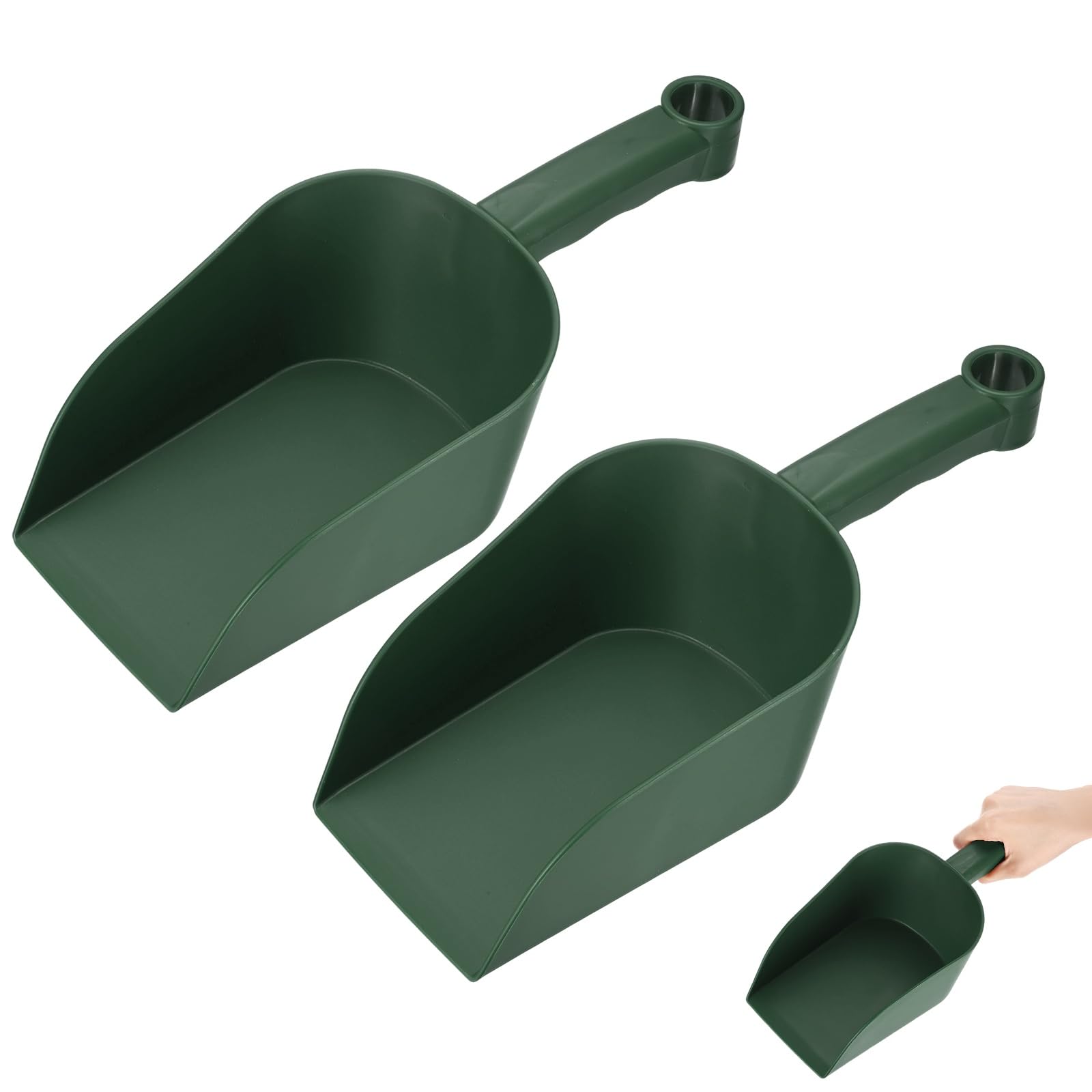 M METERXITY 2-Pack Pelle De Jardin Pelle À Main, 31cm/12.2 Pouces Outils De Jardinage en Plastique pour Creuser, Transplanter, Aérer Le Sol Et Planter, Manche Ergonomique [Vert Foncé]