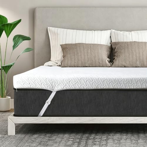 VALUXE 3 Inch Gel Memory Foam Mattress Topper Queen Size High Density Cooling Pad Pressure Relief Bed Topper (with Removable & Washable Bamboo Cover)