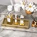 ZHWS Gold Bathroom Vanity Tray for Soap Dispenser, Perfume, Jewelry, Candle, Makeup, Decor, Toilet Tank Tray, Kitchen Tray for Spice, Salt, Coffee 11.3”L x 4.4”W x 1.14”H
