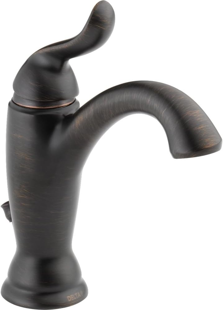 Delta Faucet Linden Bronze Bathroom Faucet, Single Hole Bathroom Faucet, Single Handle, Diamond Seal Technology, Metal Drain Assembly, Venetian Bronze 594-RBMPU-DST