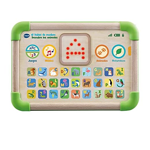 VTech Tablet Descubre los Animales, Juguete ecológico 2-5 años. Fabricado en Madera certificada FSC-Versión ESP (3480-613522)