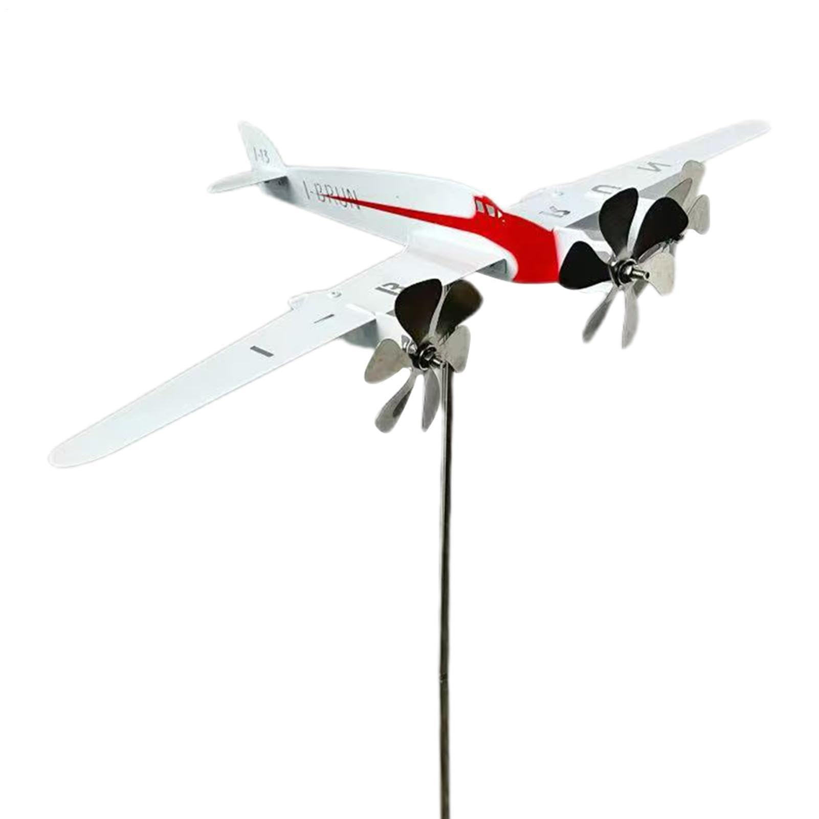 Girouette d'avion métallique pour extérieur pour animer un jardin triste et sans vie