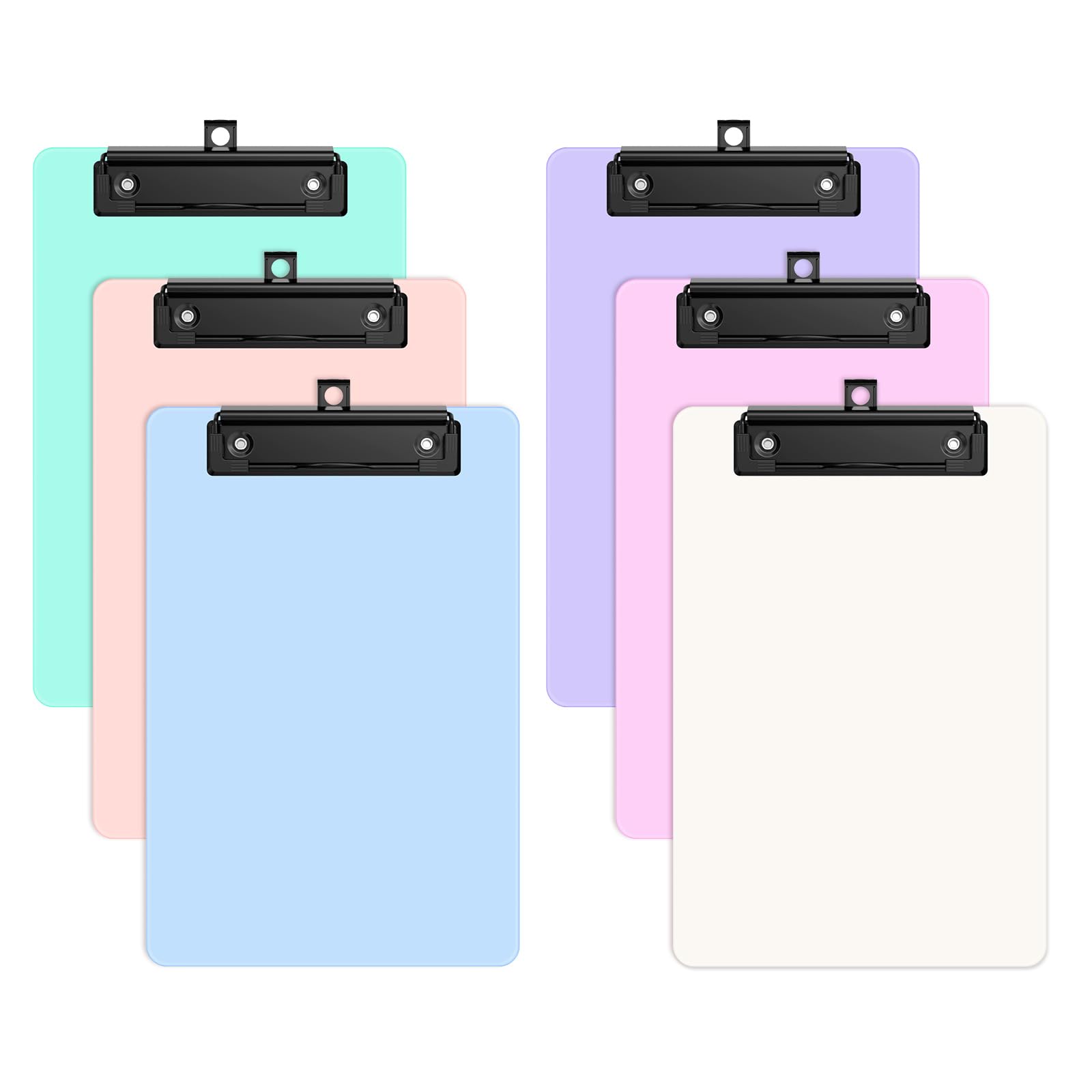 Zoenley 6 Pack Light Colorful Small Clipboard, 9 x 6 Half-Letter Size for Classroom, Students, Teacher, Nurse, A5 Mini Clip Board with Low Profile Clip, Office & School Supplies