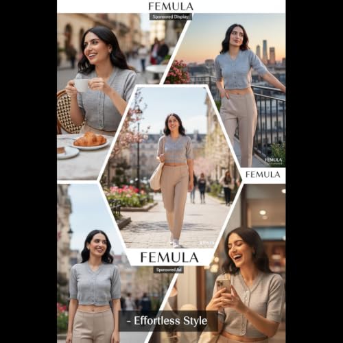 Image of Women Winter Wear V-Neck Half Sleeves Regular Fit Woollen Blouse