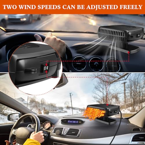 Therwen GFA-THERWEN-1738 3 Pcs Portable Car Heater 150W 12V Car Heater Plug In Cigarette Lighter Defroster thumb #2