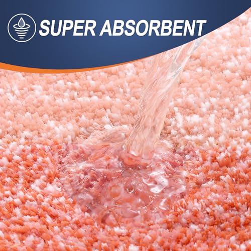 Image of OLANLY Large Bathroom Rugs Mat 54x24, Extra Soft Absorbent Microfiber Bath Rugs, Rubber Backing, Quick Dry, Machine Washable Bath Mats for Bathroom Floor, Tub and Shower, Home Decor Accessories, Coral