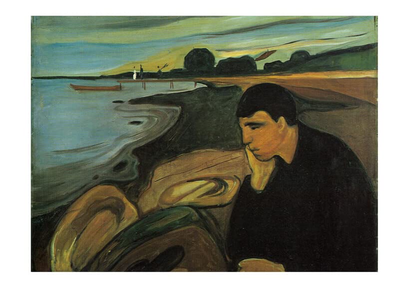 Melancholy de Edvard Munch petit format affiche impression dart mat sans cadre
