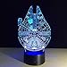 Produktbild Lampe 3D Todesstern Krieg Bb-8 R2D2 Meister Yoda Darth Vader Usb Multicolor Led Nachttischleuchte Schlafzimmer Haus Geschenke Millenium Falcon Usb Wiederaufladbare Jungen Mädchen Geschenke Dekor Für B