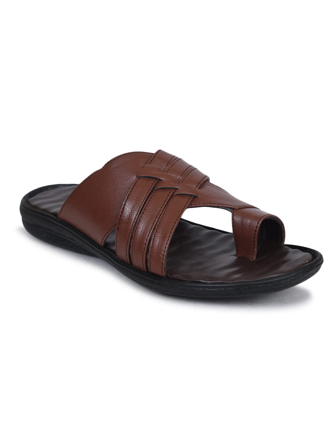 Ajanta Mens Black & Brown Synthetic Leather Sandal - 8 UK (B084MD6G56) Amazon Price History, Amazon Price Tracker