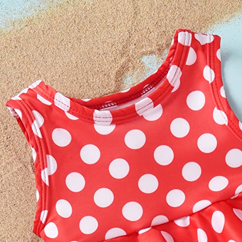 Toddler Little Girls Swimsuit Two Piece Mouse Ruffle Bathing Suit Bikini Tops Bottoms Swimming Suit Swimwear Beach Wear Polka Dot 4T - 5T #TOP3