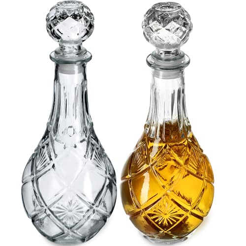 KADAX Decanter per bevande, elegante caraffa da whisky da uomo, classica caraffa di vino dal design unico, bottiglia di whisky come regalo (0,8 l, 2 pezzi)