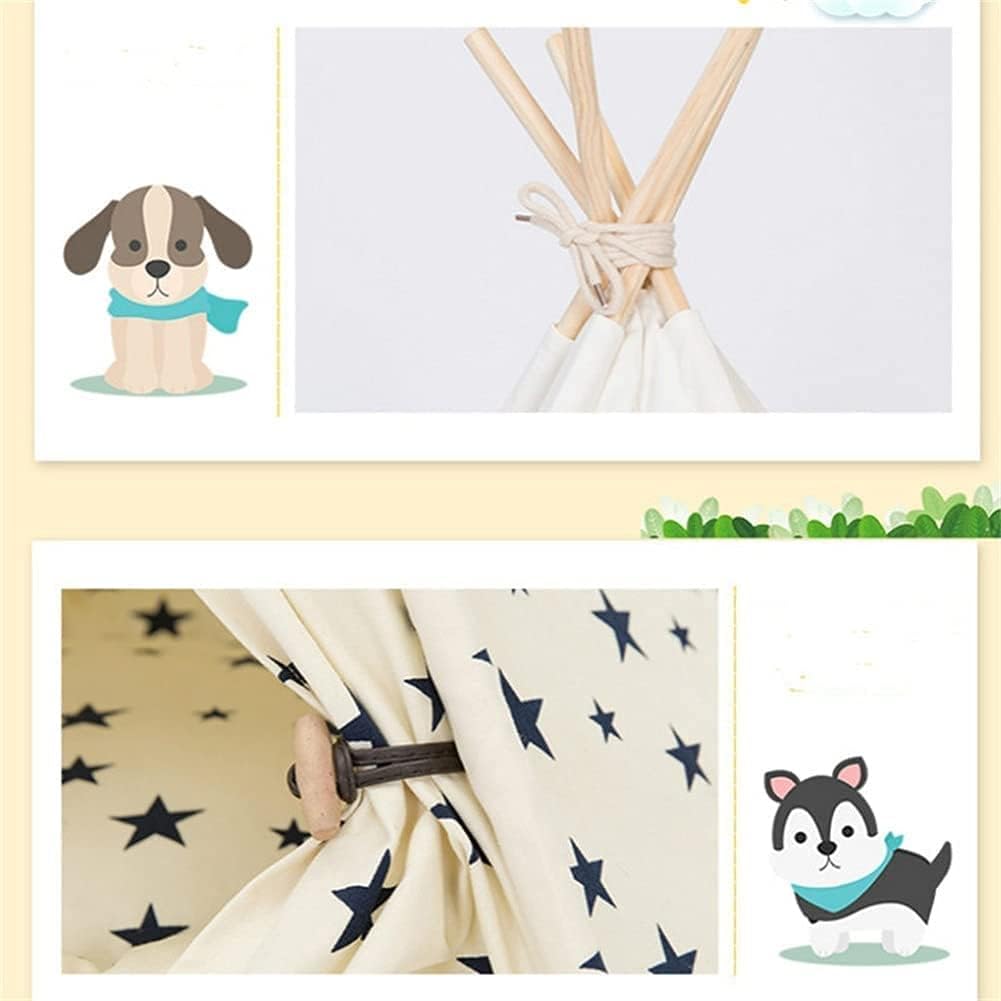 Portable Teepee Pet Tent House Cats Bed Thick Cushion Available for Dog Puppy Excursion Outdoor Indoor (Size : Large) (Medium)