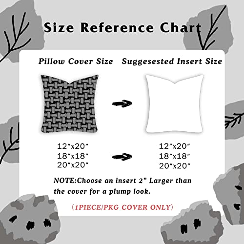 Fiouovo Striped Boucle Throw Pillow Covers 20X20 Decorative Pillows For Bed Square Couch Pillows For Living Room Textured Accent Pillows Luxury Cushion Cases For Sofa Set Of 1, Grey And Black #TOP3