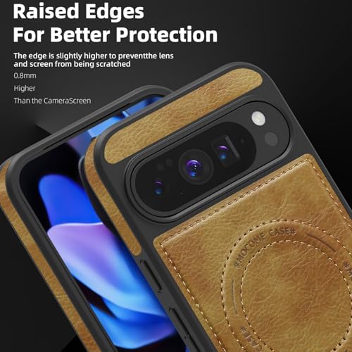 Protection Google Pixel 10 Pro XL étui cuir antichoc marron JD - 6