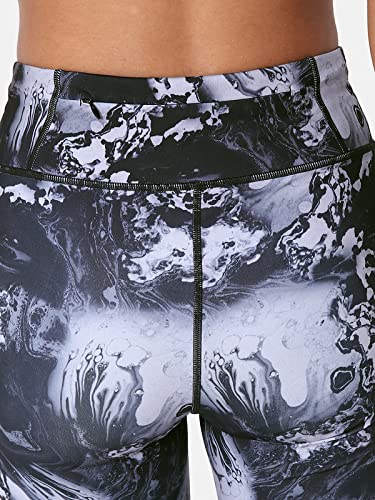 Image of CULT High Waist Running Tights with Side Pocket | Geometric Print | Breathable | Moisture-Wicking | Curved Hem