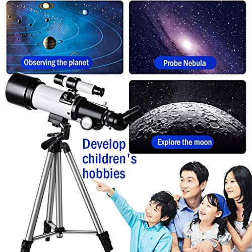 Telescopio portátil YXCKG refractor 70mm con trípode y visor miniatura 3