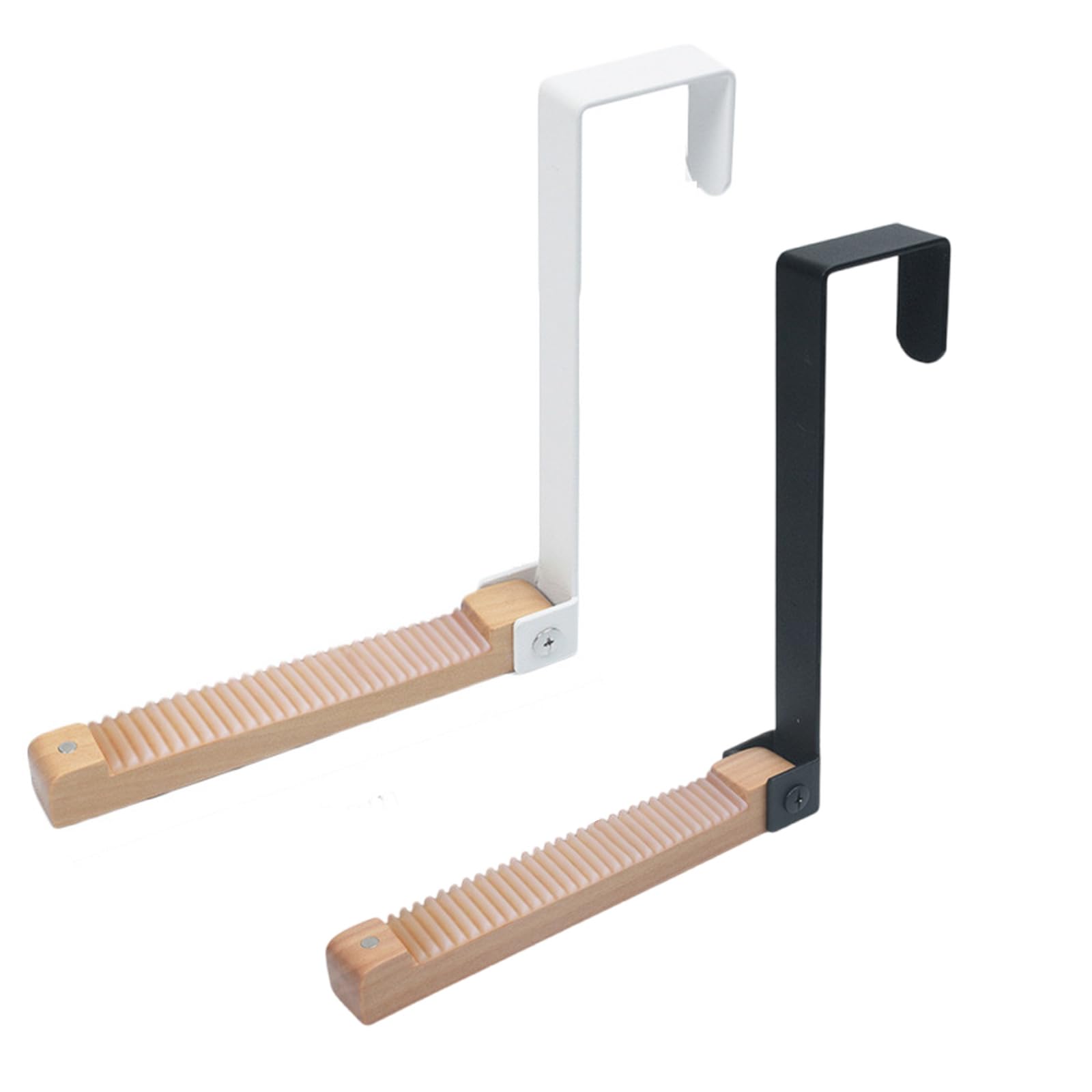 Xjdzineq Multipurpose Foldable Door Hooks Heavy Duty Wood & Iron Construction Over Hanger for Clothes Towels Multifunctional Over the Hanger