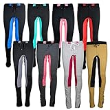 weich und bequem MS-Trachten Kinder Reitleggings Leni REIT Jogginghose Reithose Vollbesatz (Schwarz/Besatz Türkis, 158-164)