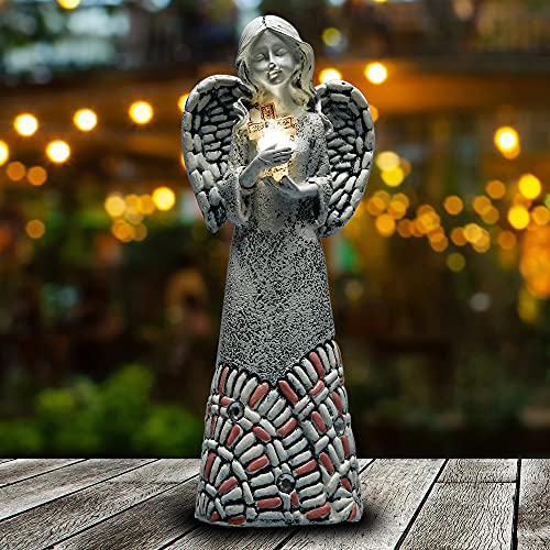 Statue d'ange de jardin solaire autonome pour illuminer sans électricité
