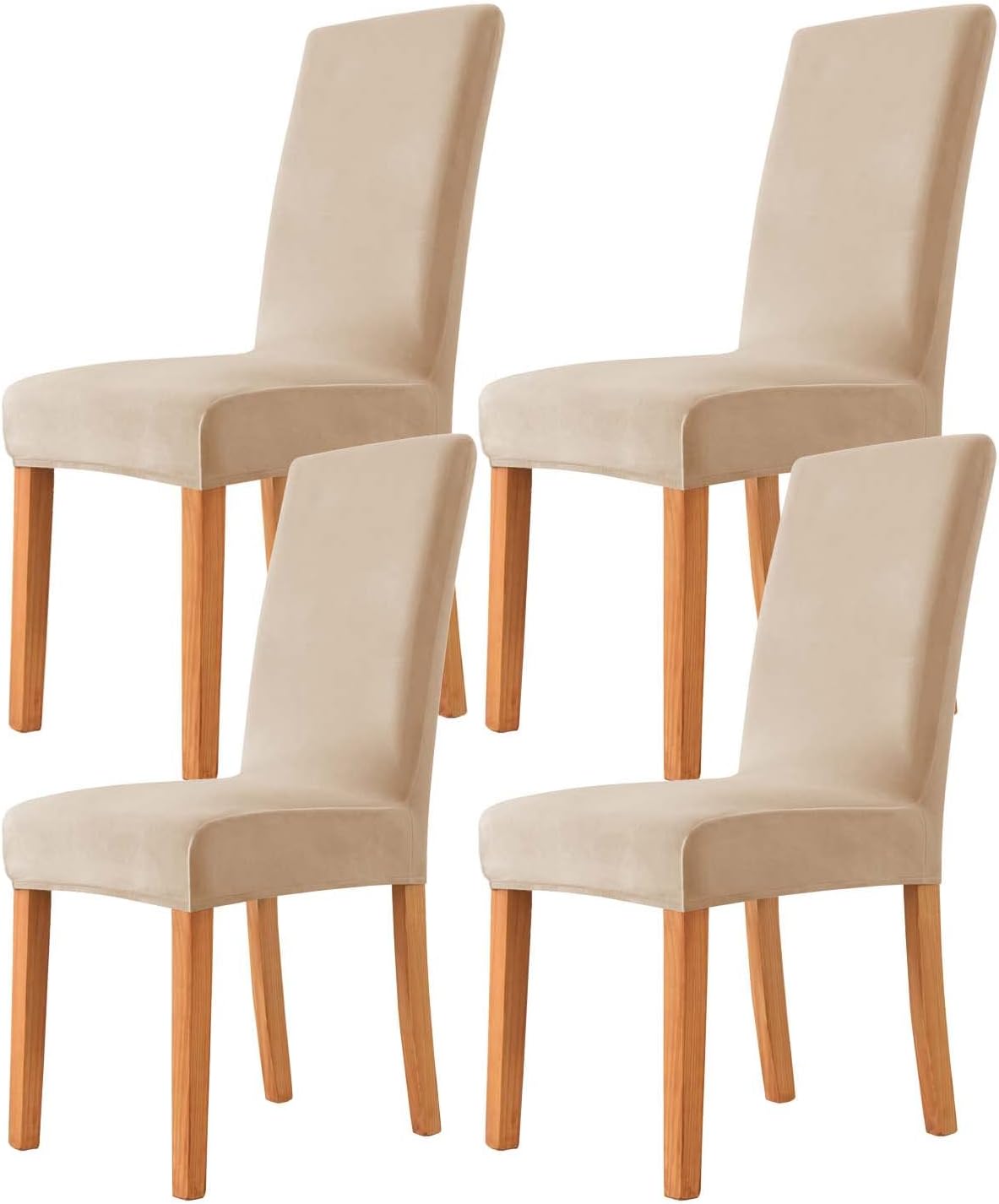Housse De Chaise Extensible 4 Pièces – Noir Élégant, Lavable, Ajustement Parfait Salle à Manger